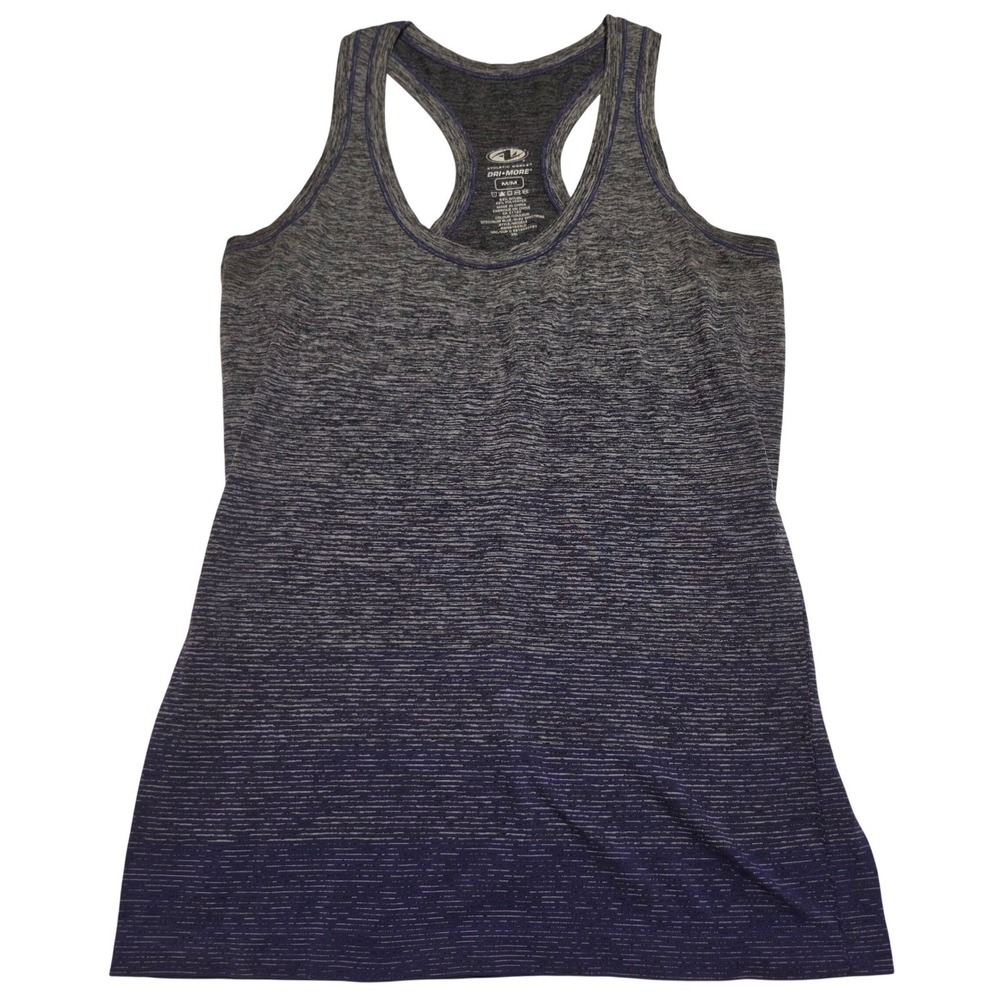Athletic Works Dri-More Space Dye Ombre Racerback Tank Top Blue Gray Size Medium